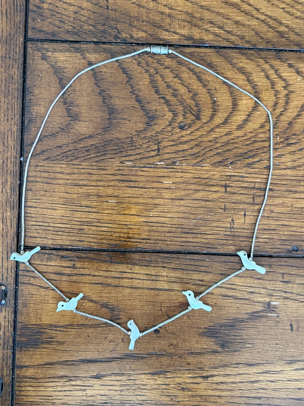 Vintage Zuni Style Liquid Silver Bird Fetish Necklace Mother of Pearl